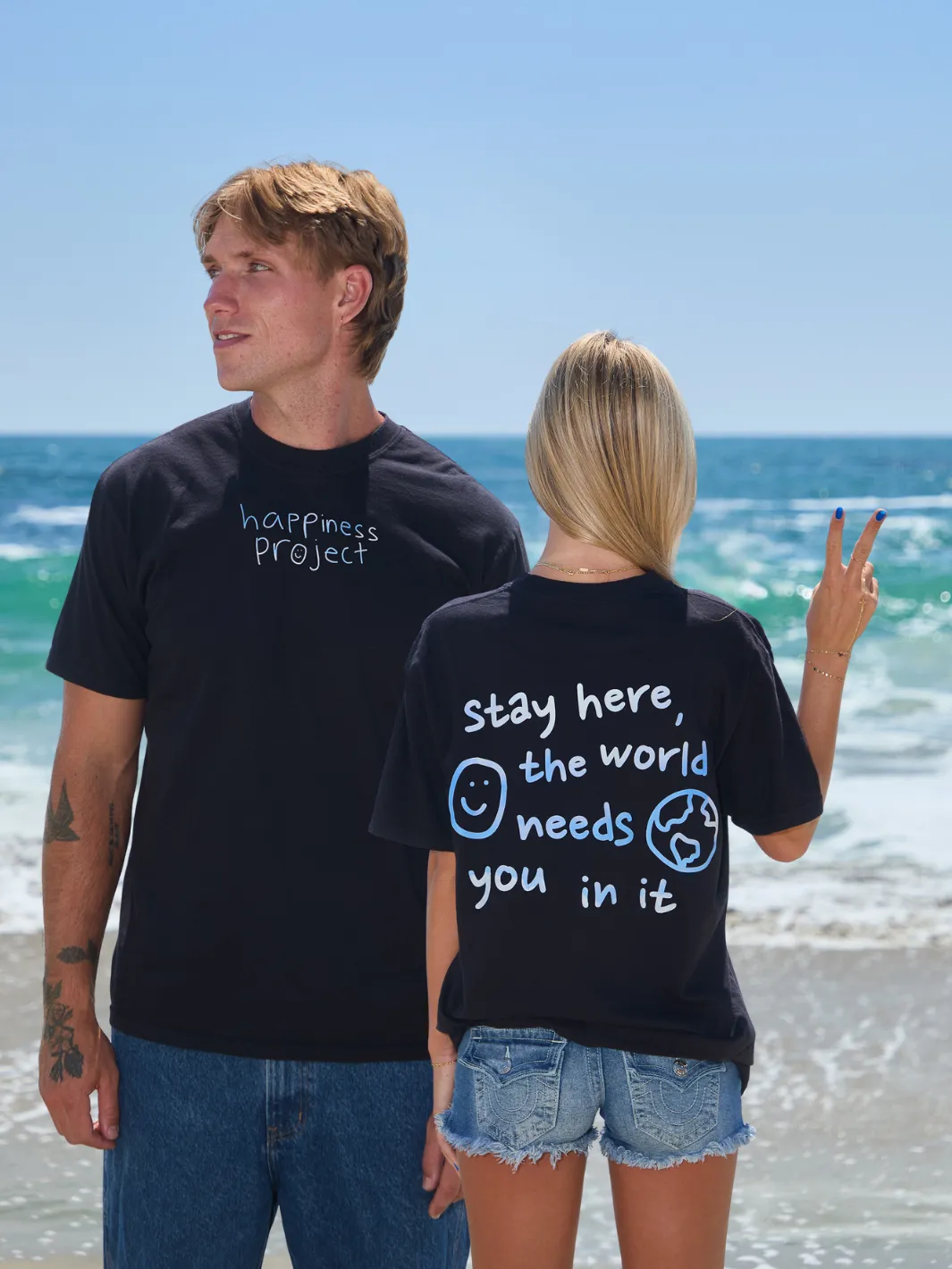 Stay Here T-Shirt - Cloud Print sold by Happiness Project product image thumbnail 2