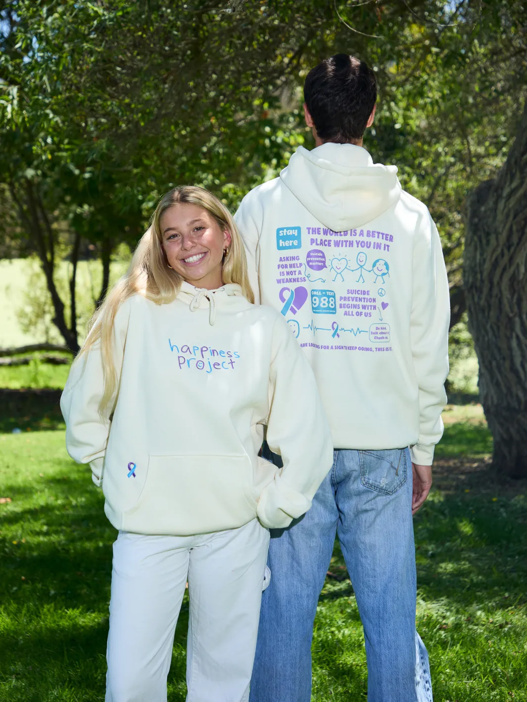 Suicide Prevention Month Hoodie - Cream sold by Happiness Project product image thumbnail 3