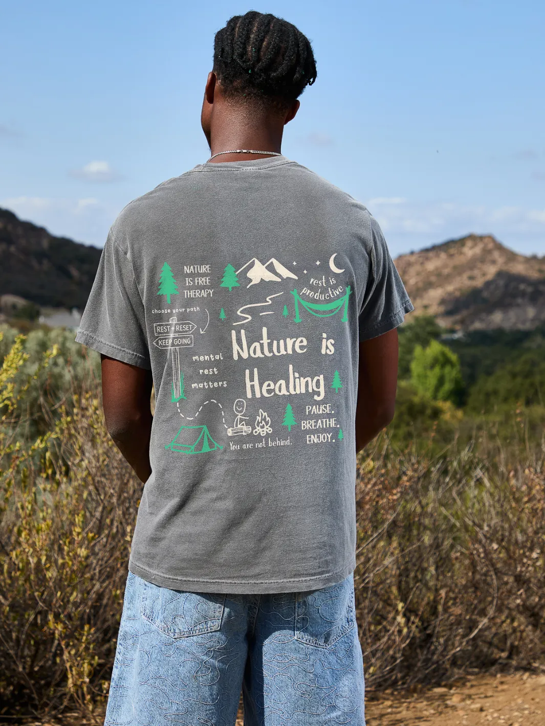 Nature is Healing T-Shirt sold by Happiness Project product image thumbnail 4