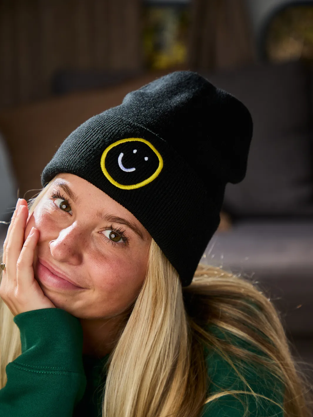Happiness Beanie - Black sold by Happiness Project product image thumbnail 2