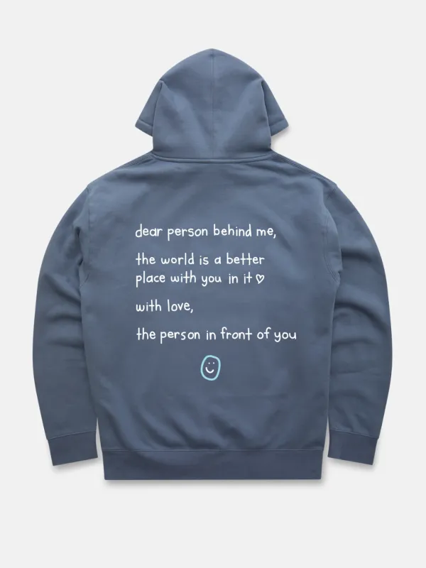 Dear Person Behind Me Hoodie - Vintage Blue sold by Happiness Project