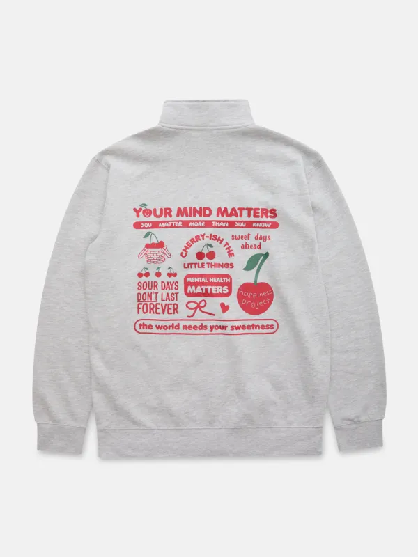 Cherry Quarter Zip sold by Happiness Project