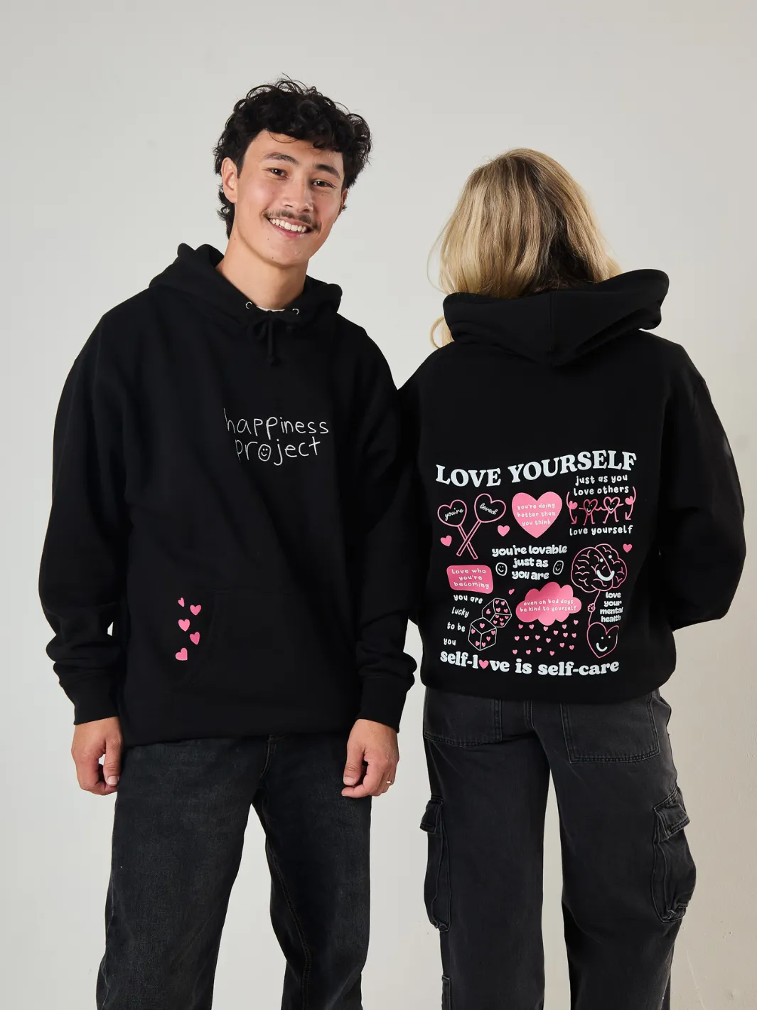 Love Yourself Hoodie - Black sold by Happiness Project product image thumbnail 5