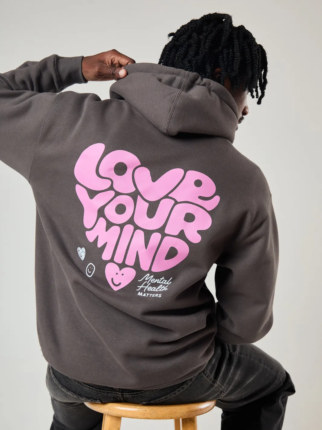 Love Your Mind Hoodie - Pepper sold by Happiness Project product image thumbnail 2