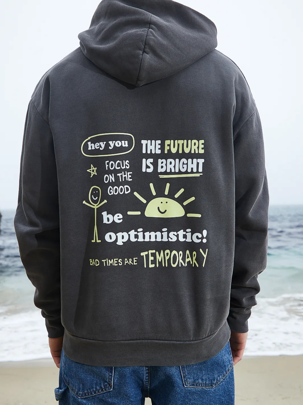 Optimistic Hoodie - Relaxed Fit sold by Happiness Project product image thumbnail 2