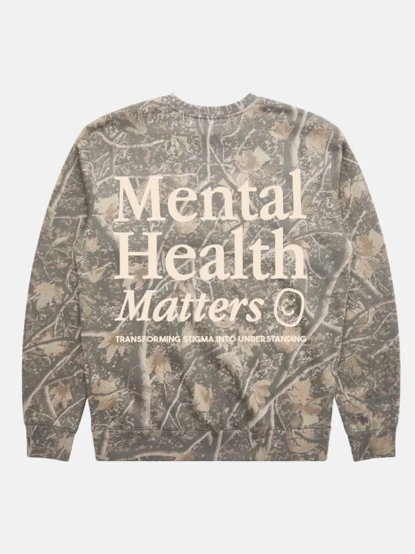 Mental Health Matters Crewneck - Camo made by Happiness Project