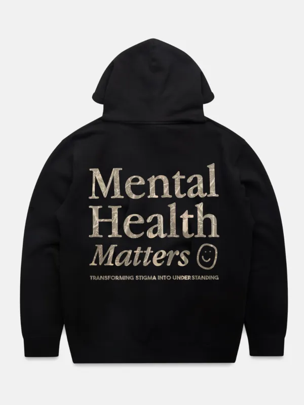 Mental Health Matters Hoodie - Black/Camo made by Happiness Project