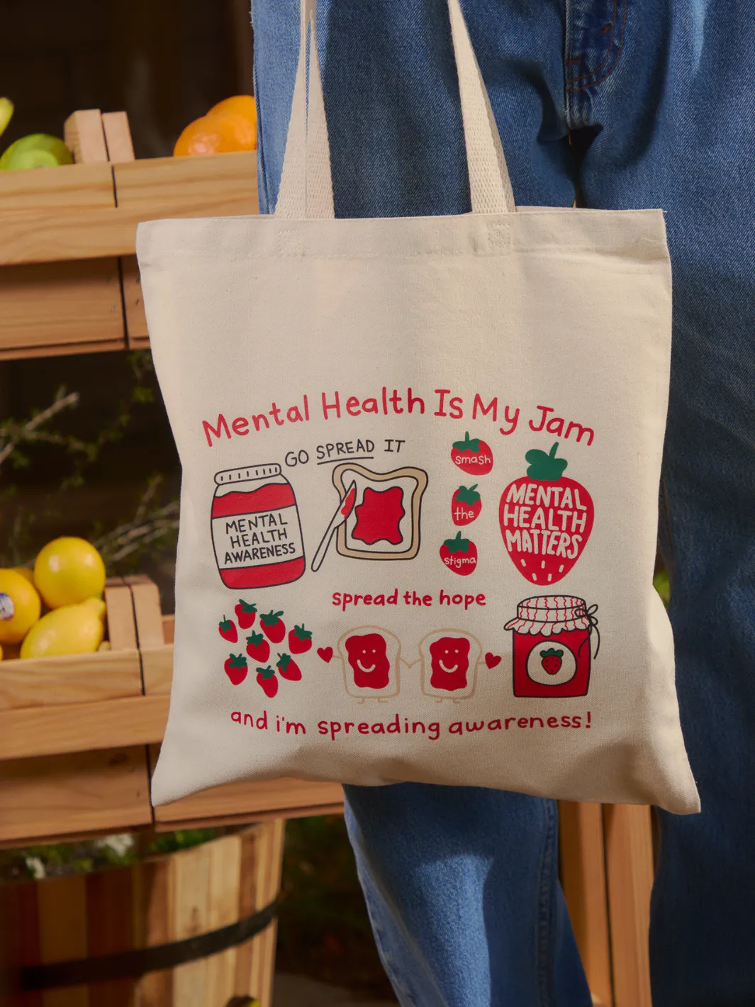Mental Health is My Jam Tote sold by Happiness Project product image thumbnail 2