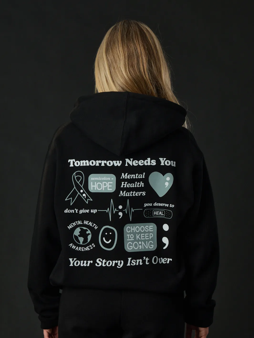 Semicolon Hoodie sold by Happiness Project product image thumbnail 3