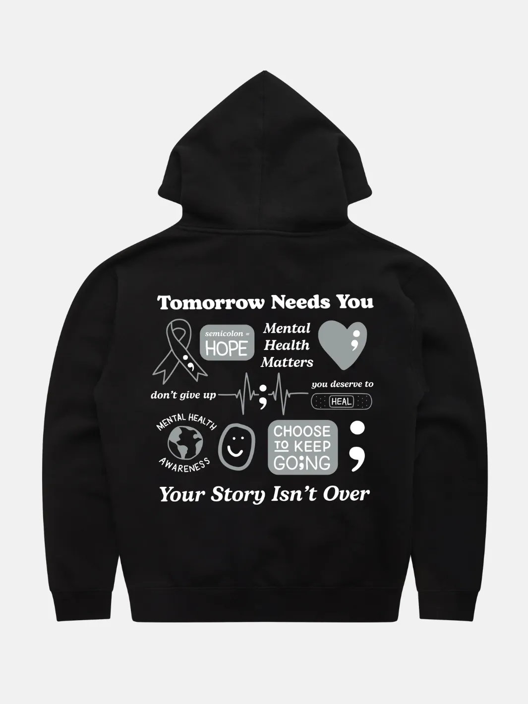 Semicolon Hoodie sold by Happiness Project