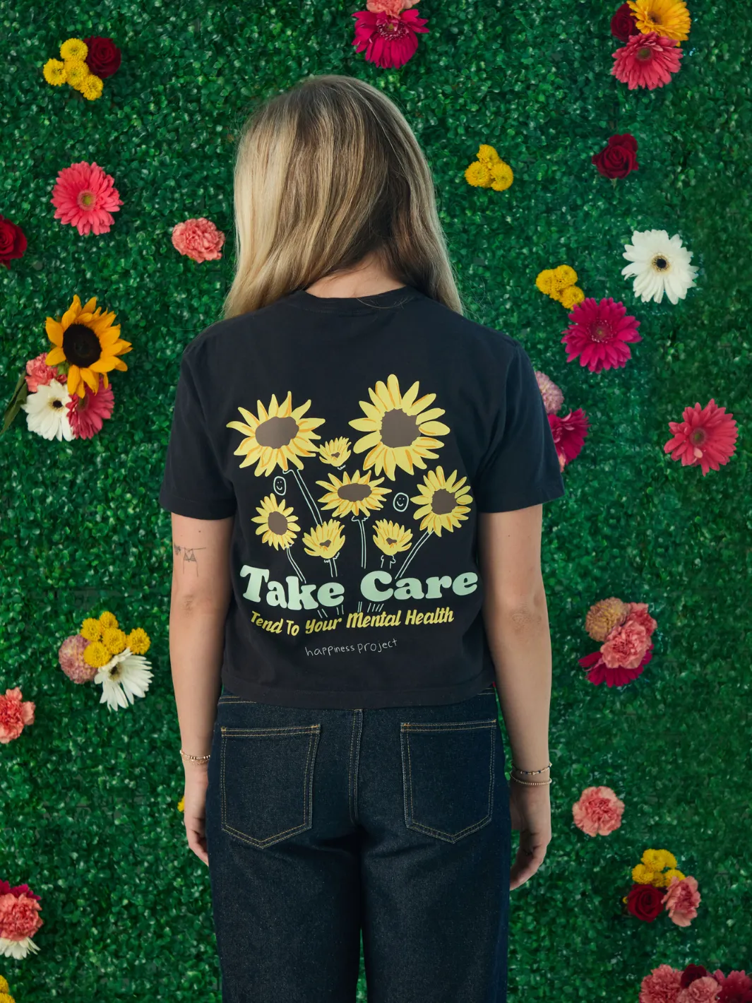 Take Care T-Shirt - Boxy Crop sold by Happiness Project product image thumbnail 4