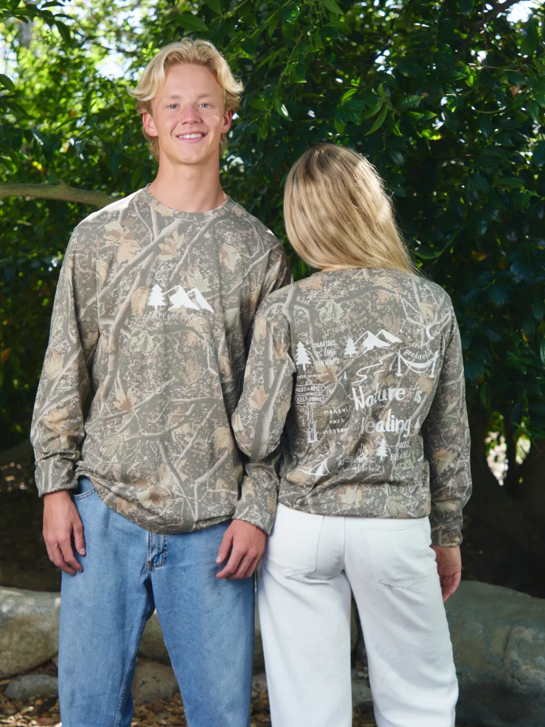 Nature Is Healing Long Sleeve - Camo sold by Happiness Project product image thumbnail 3