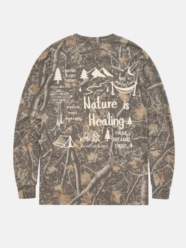 Nature Is Healing Long Sleeve - Camo made by Happiness Project