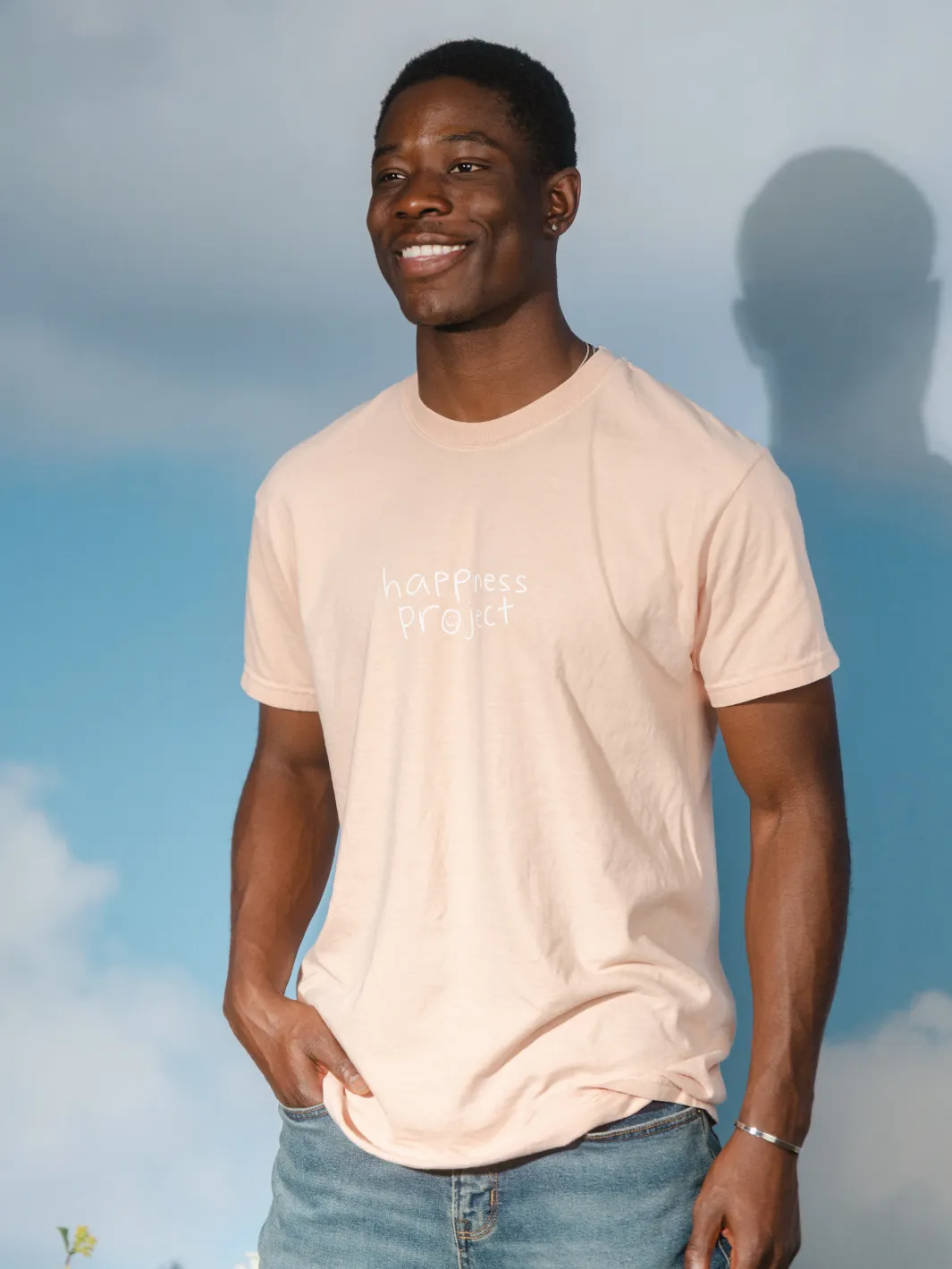 "Stay Here" T-Shirt - Peach sold by Happiness Project product image thumbnail 5