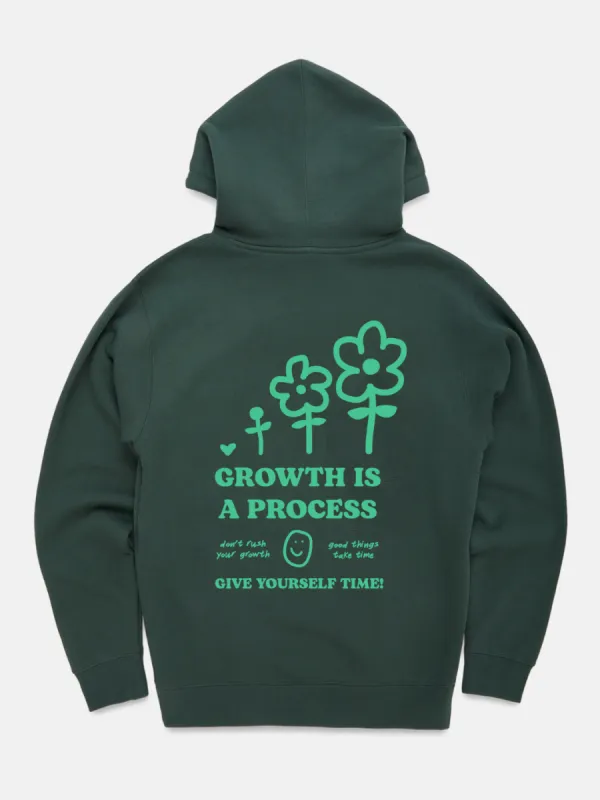 Growth Is A Process Hoodie - Alpine Green sold by Happiness Project