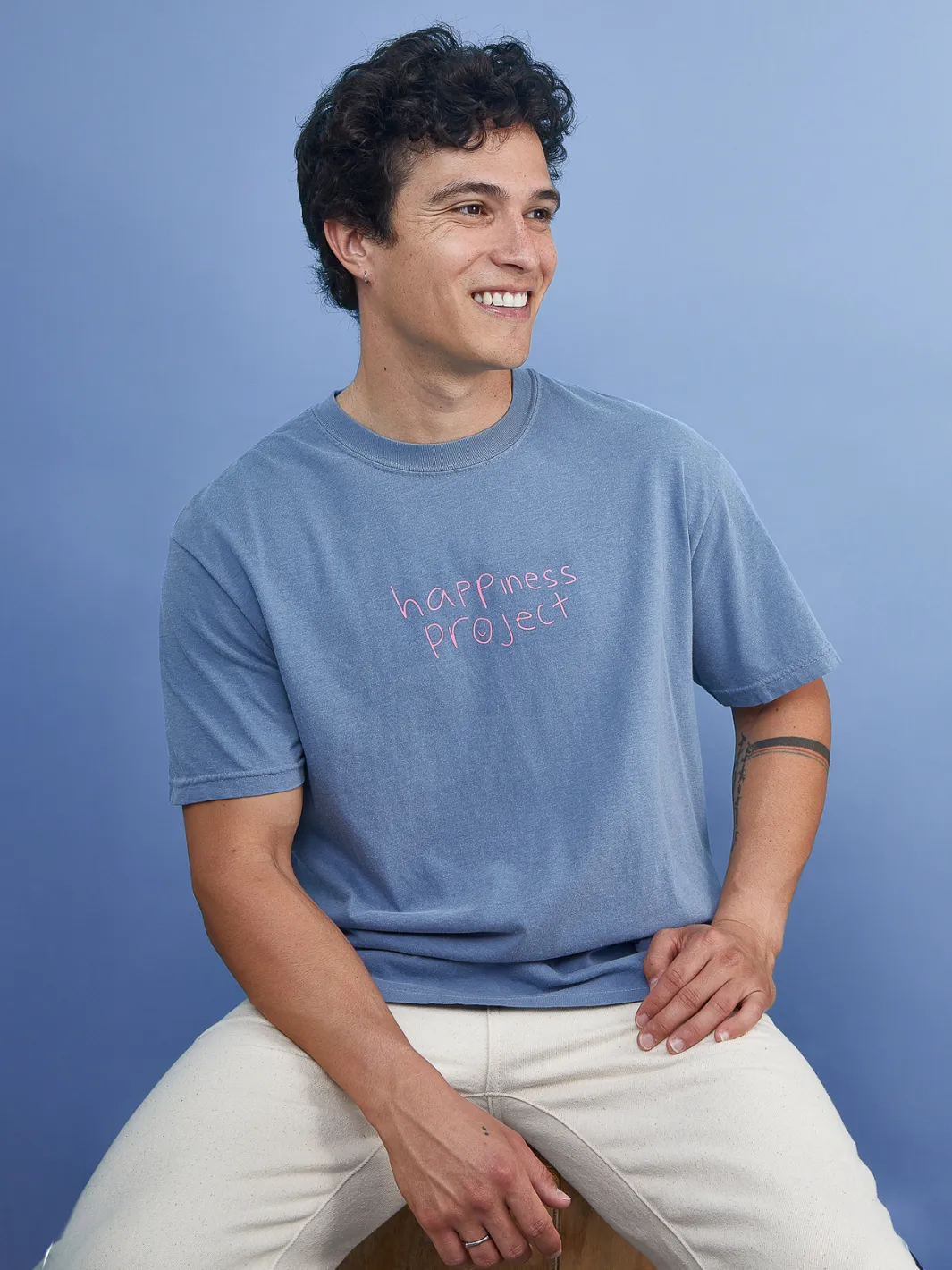 Happiness T-Shirt - Powder Blue sold by Happiness Project product image thumbnail 5