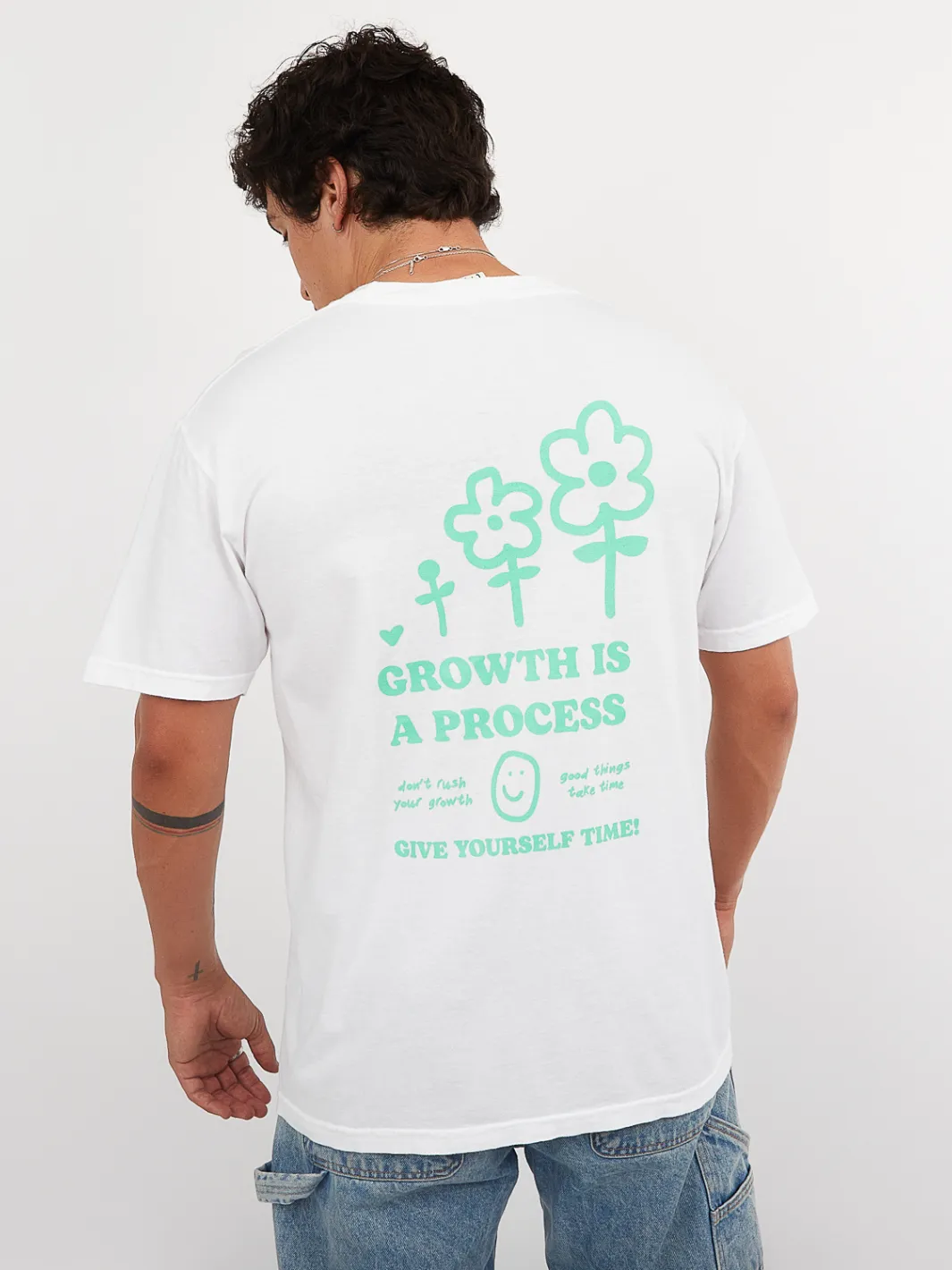 Growth Is A Process T-Shirt - White sold by Happiness Project product image thumbnail 3