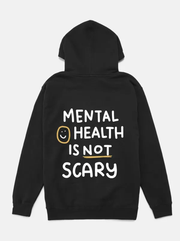 "mental health is not scary" hoodie sold by Happiness Project