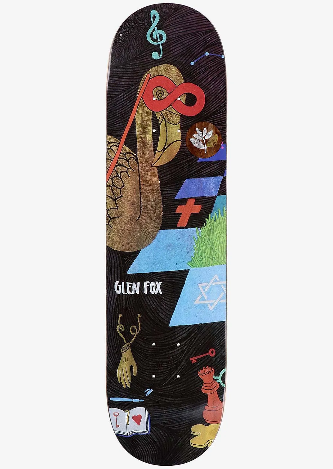 Magenta Fox Zoo Skateboard Deck - 8.25" sold by Prfo