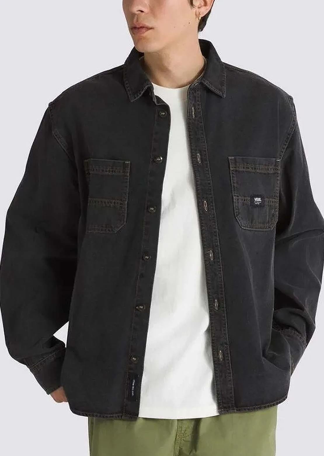 Vans Men's Stevens Denim Woven Button Up Shirts sold by Prfo