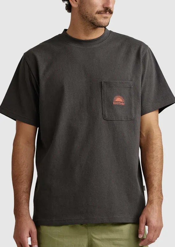 Rhythm Men's Heavy Vintage Pocket Emblem T-shirt made by Rhythm.