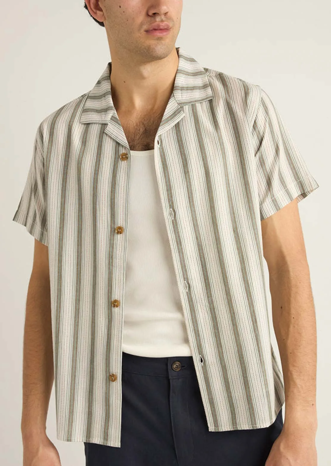 Rhythm Men's Vacation Stripe Button Up Shirt sold by Prfo product image thumbnail 2
