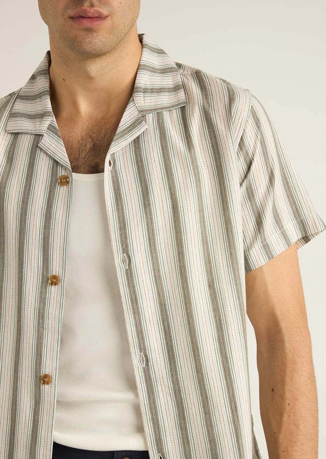 Rhythm Men's Vacation Stripe Button Up Shirt sold by Prfo product image thumbnail 5