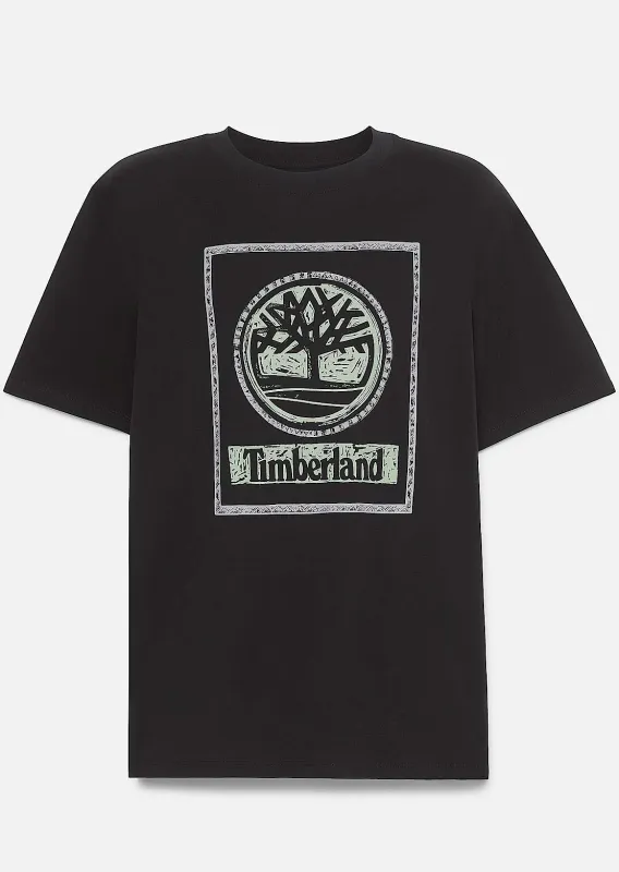 Timberland Men's Front Seasonal Stack Logo T-shirt sold by Prfo