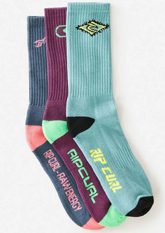 Rip Curl Men's Retro Crew Sock 3 Pack sold by Prfo