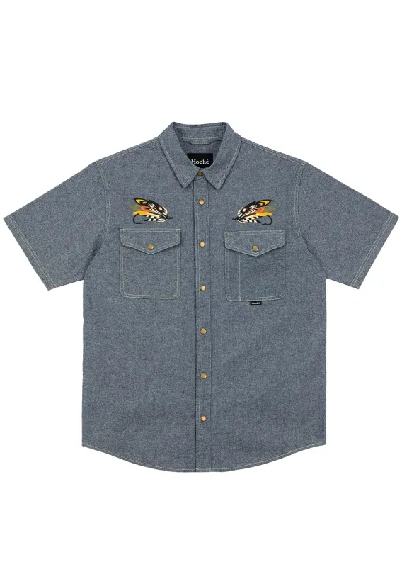 Hooké Men's Salmon Fly Button Up Shirt sold by Prfo