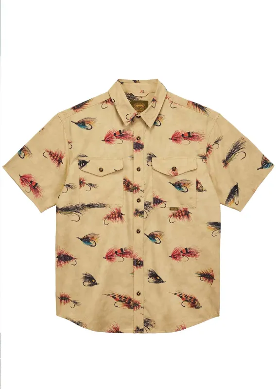 Hooké Men's Atlantic Salmon Flies Button Up Shirt sold by Prfo