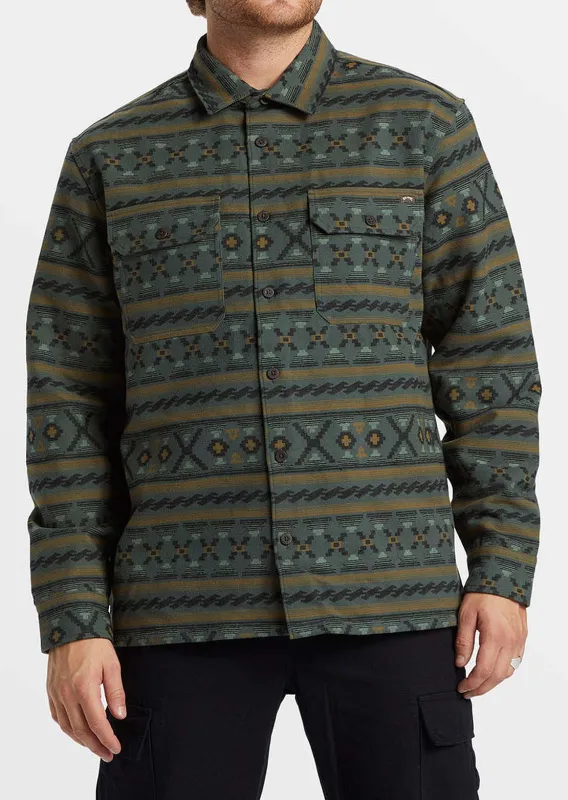 Billabong Men's Offshore Jacquard Flannel Button Up Shirt sold by Prfo
