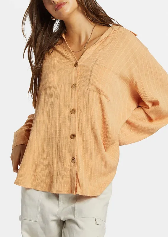 Billabong Women's Swell Blouse Button Up Shirt sold by Prfo
