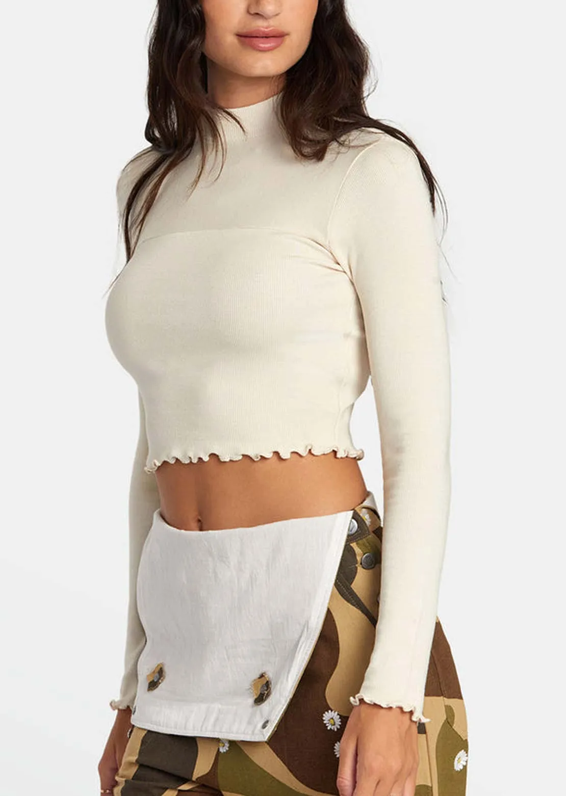 RVCA Women's Saved Long Sleeve Crop Top sold by Prfo product image thumbnail 2