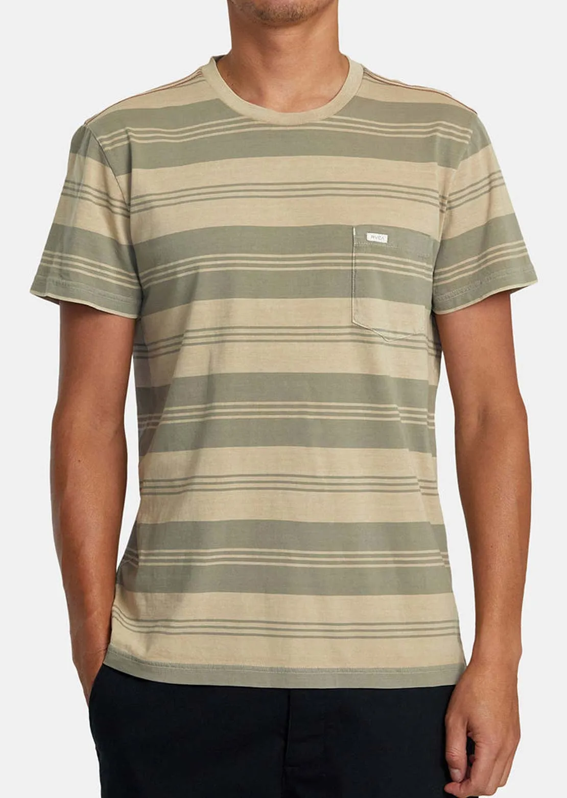 RVCA Men’s PTC Stripe Short Sleeve Knit Tee sold by Prfo
