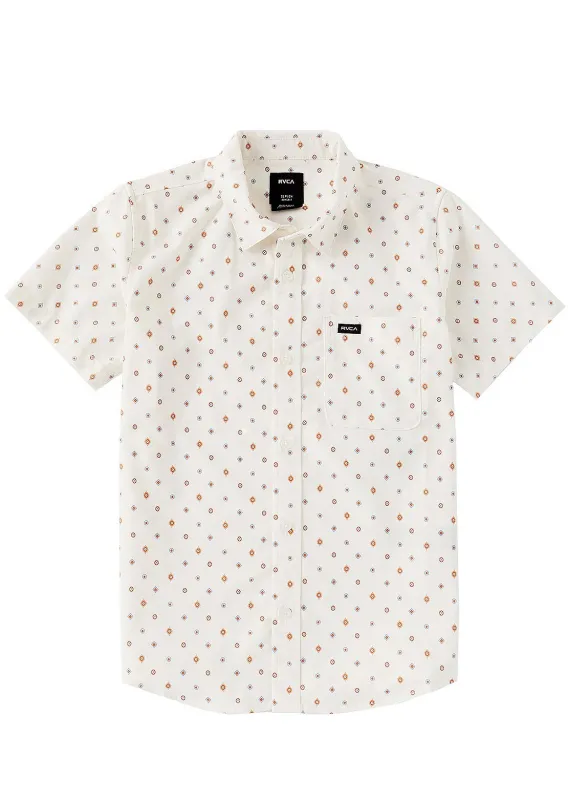 RVCA Junior That'll Do Print Short Sleeve Button-Up Shirt sold by Prfo