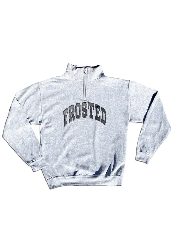 Frosted Unisex Varsity Logo Quarter Zip Longsleeve made by Prfo