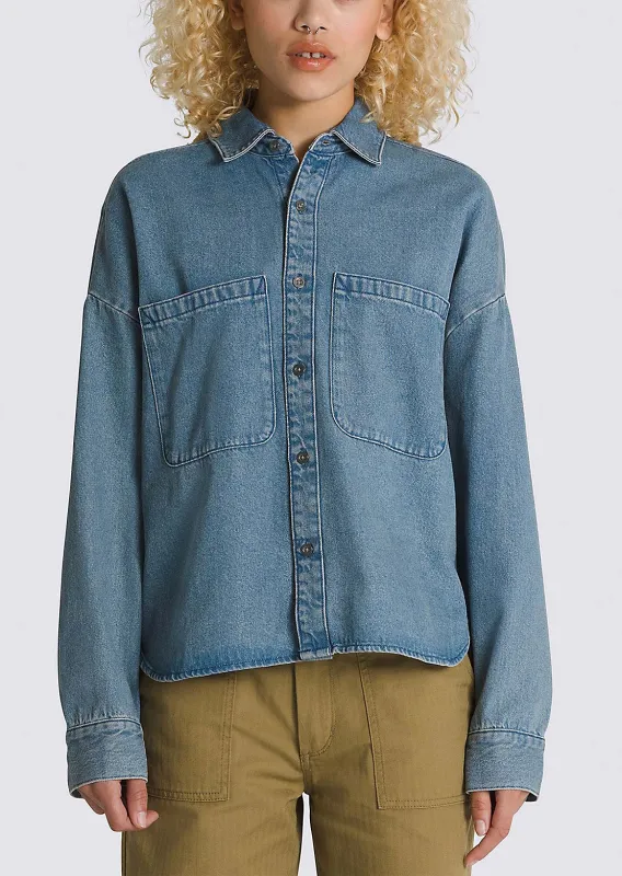 Vans Women's Antica Boxy Denim Long Sleeve Shirt sold by Prfo