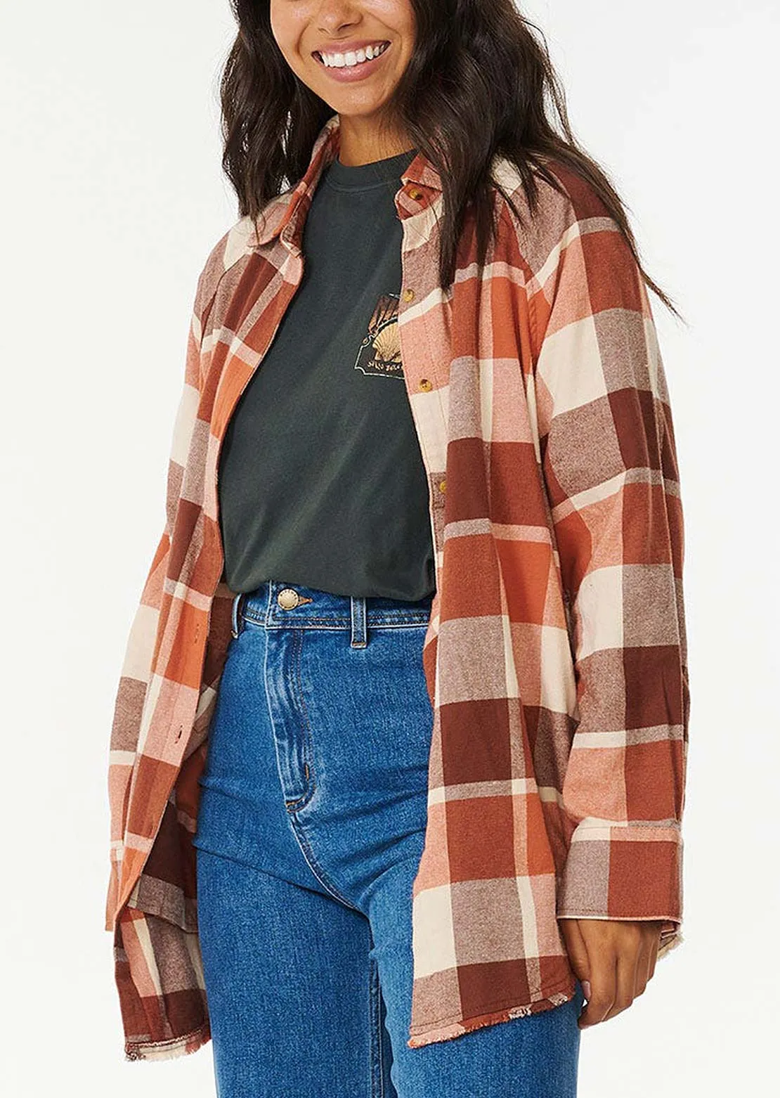 Rip Curl Women's Pacific Dreams Cotton Flannel Button Up Shirt sold by Prfo product image thumbnail 2