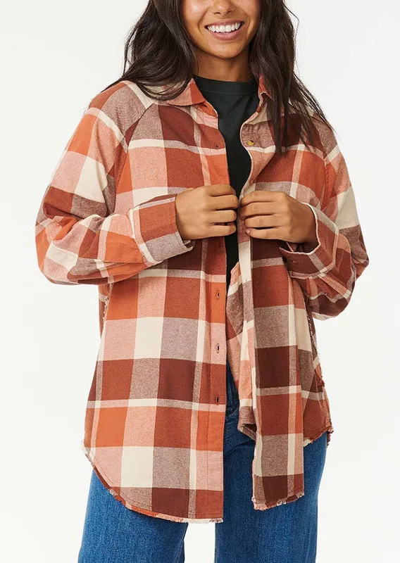 Rip Curl Women's Pacific Dreams Cotton Flannel Button Up Shirt sold by Prfo