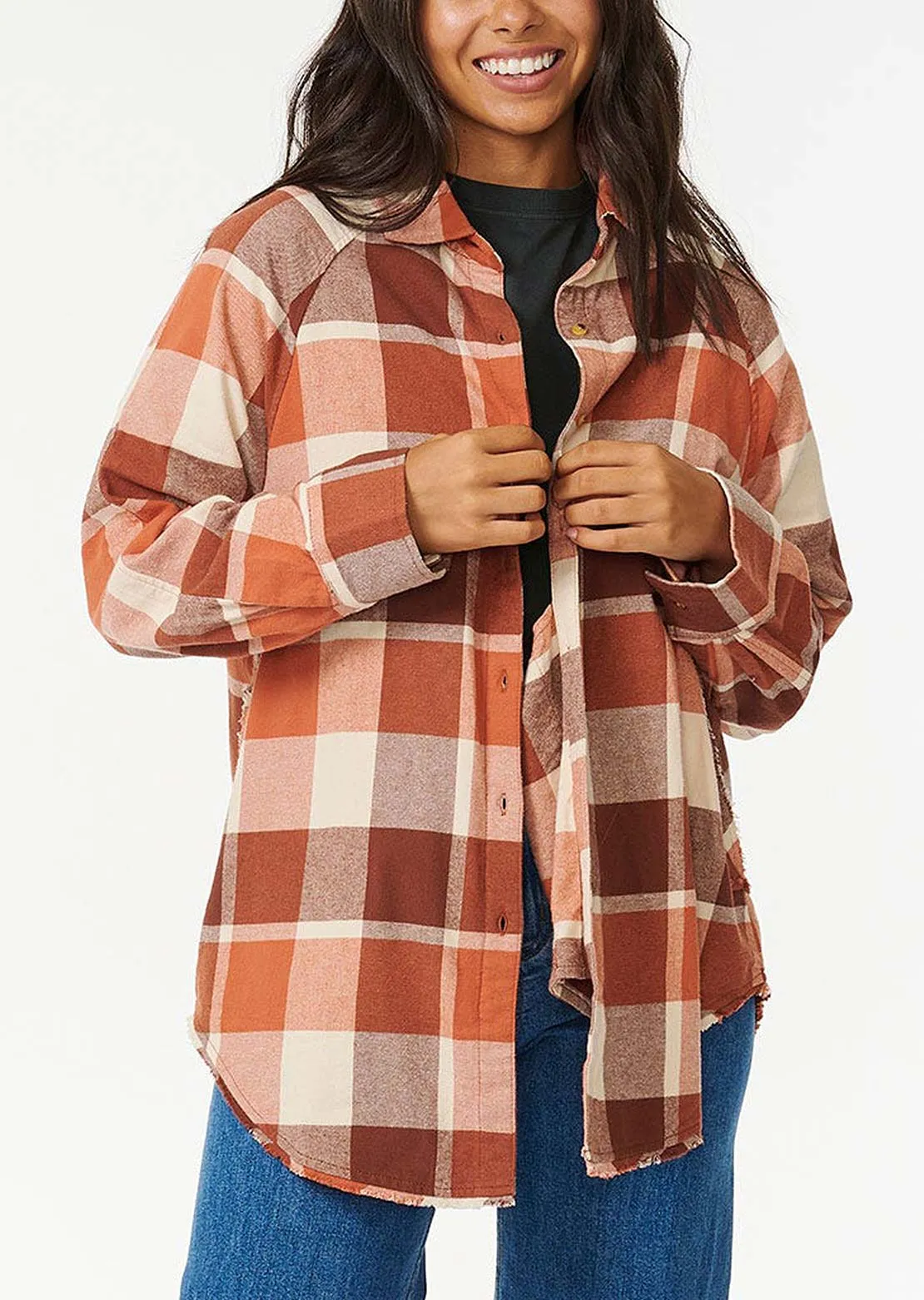 Rip Curl Women's Pacific Dreams Cotton Flannel Button Up Shirt sold by Prfo
