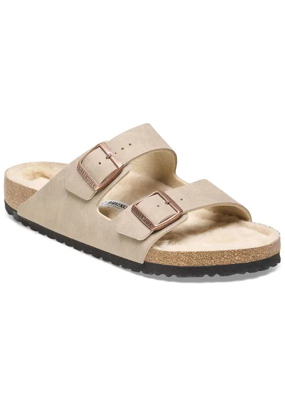 Birkenstock Women's Arizona Desert Microfiber/Shearling Narrow Sandals sold by Prfo