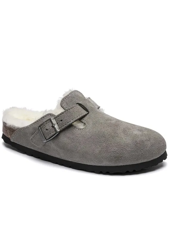Birkenstock Women's Boston Shearling Suede Narrow Slip-On sold by Prfo