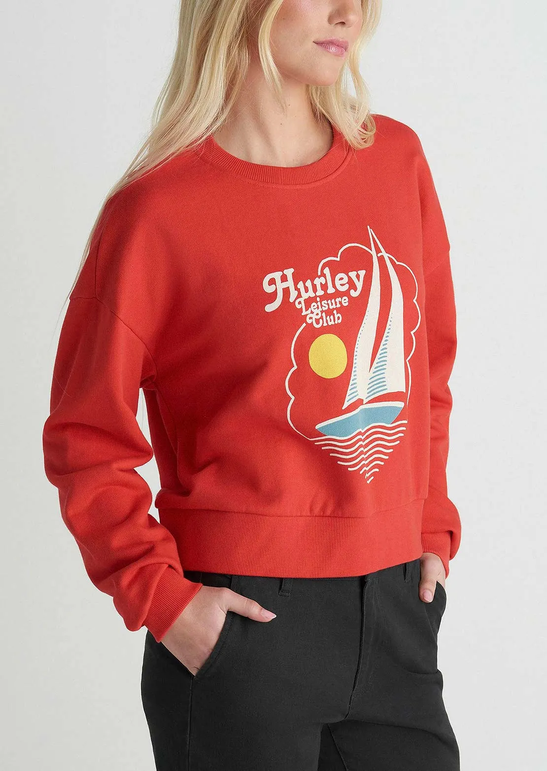 Hurley Women's Leisure Club Boxy Crew Long Sleeve sold by Prfo product image thumbnail 2