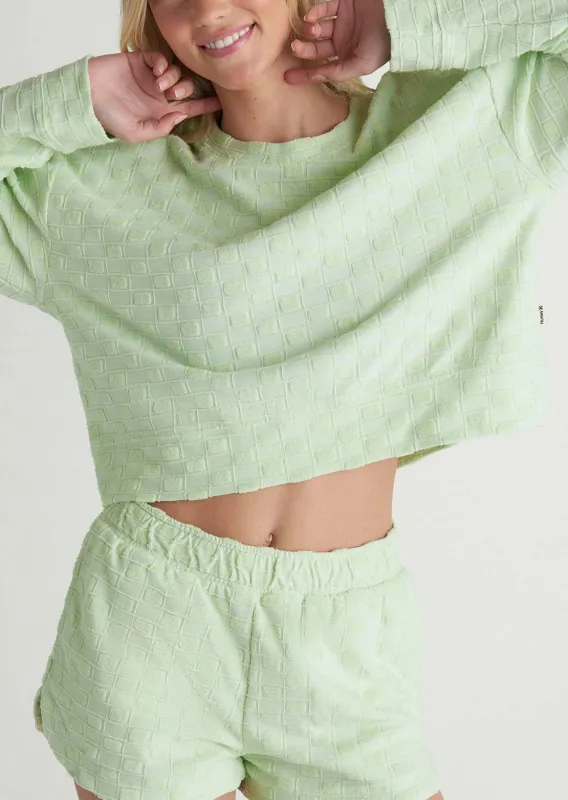 Hurley Women's Venice Terry Boxy Crew Long Sleeve sold by Prfo