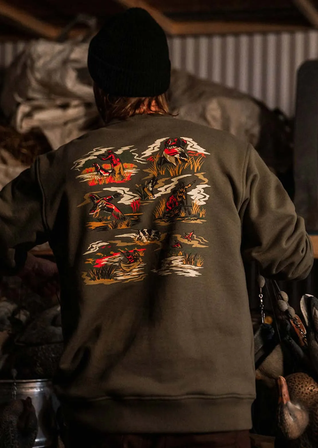 Hooké Men's Duck Hunting Crewneck Sweatshirt sold by Prfo product image thumbnail 3