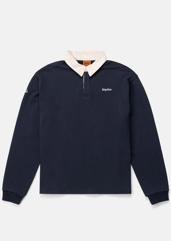 Rhythm Men's Vintage Rugby Long Sleeve Polo sold by Prfo