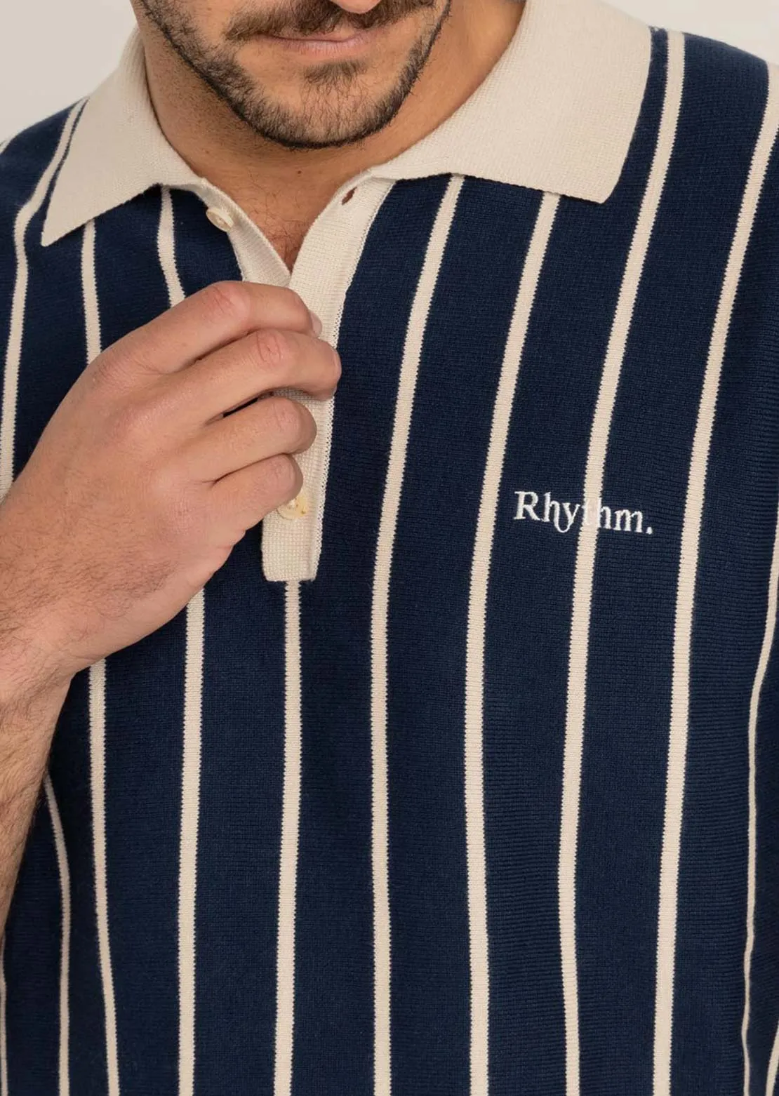 Rhythm Men's Striped Knit Polo sold by Prfo product image thumbnail 4