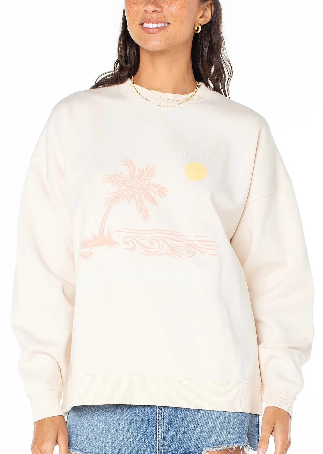 Roxy Women's Lineup Oversized Crew Fleece Longsleeve sold by Prfo