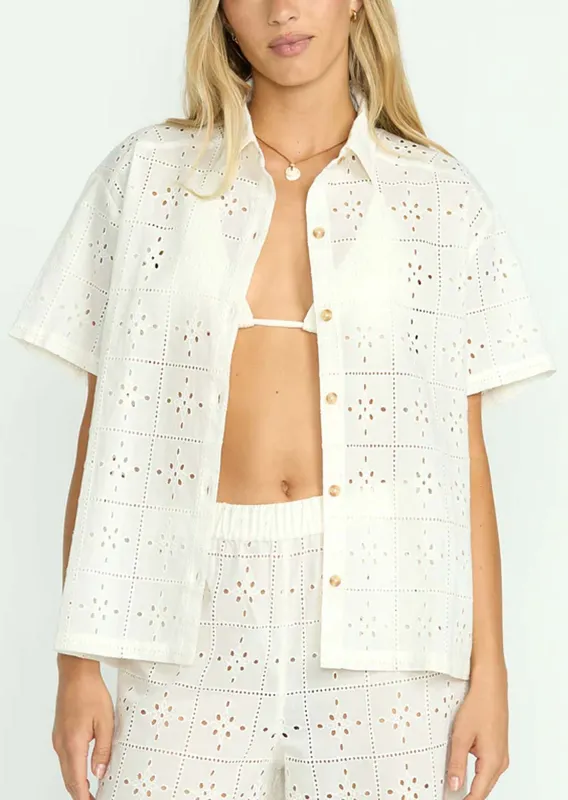 Billabong Women's Eyelet Crush Woven Cover Up Top sold by Prfo